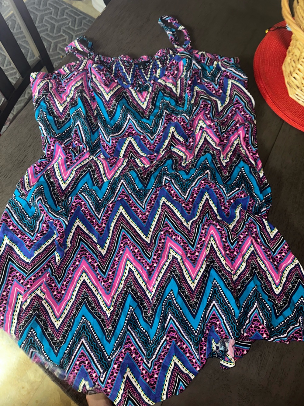 torrid Blue and Pink Zigzag midi dress